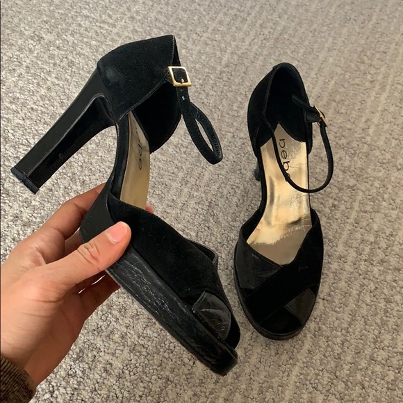 Classic 2000’s Millennium Black Ankle Strap Leather and Suede Heels - Picture 2 of 8